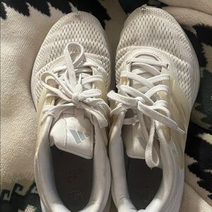 Adidas White and Cream Running Shoes